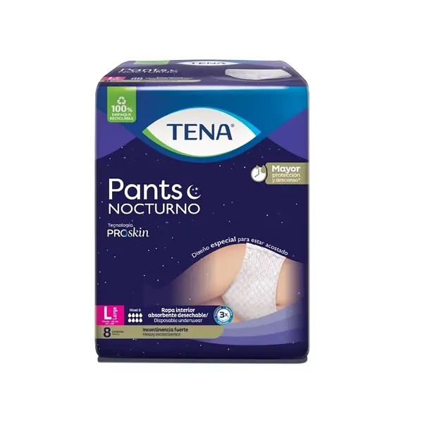 Pañal Tena Pants Nocturno Large 8 unidades