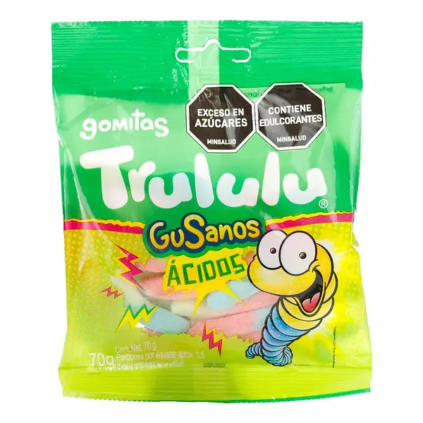Gomitas Trululu Gusanos Ácidos Bolsa 70 g