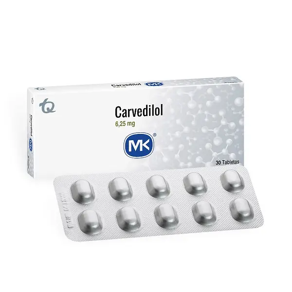 Carvedilol 6.25 mg 30 tabletas