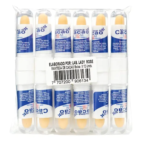 Manteca De Cacao Labial 12 Unidades Icom
