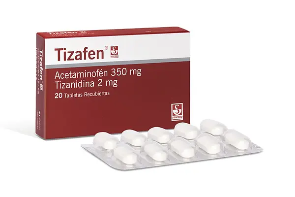 Tizafen 350/2 Mg 20 Tabletas