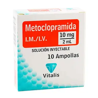 Metoclopramida 10 Mg/2 Ml 10 Ampollas Vt